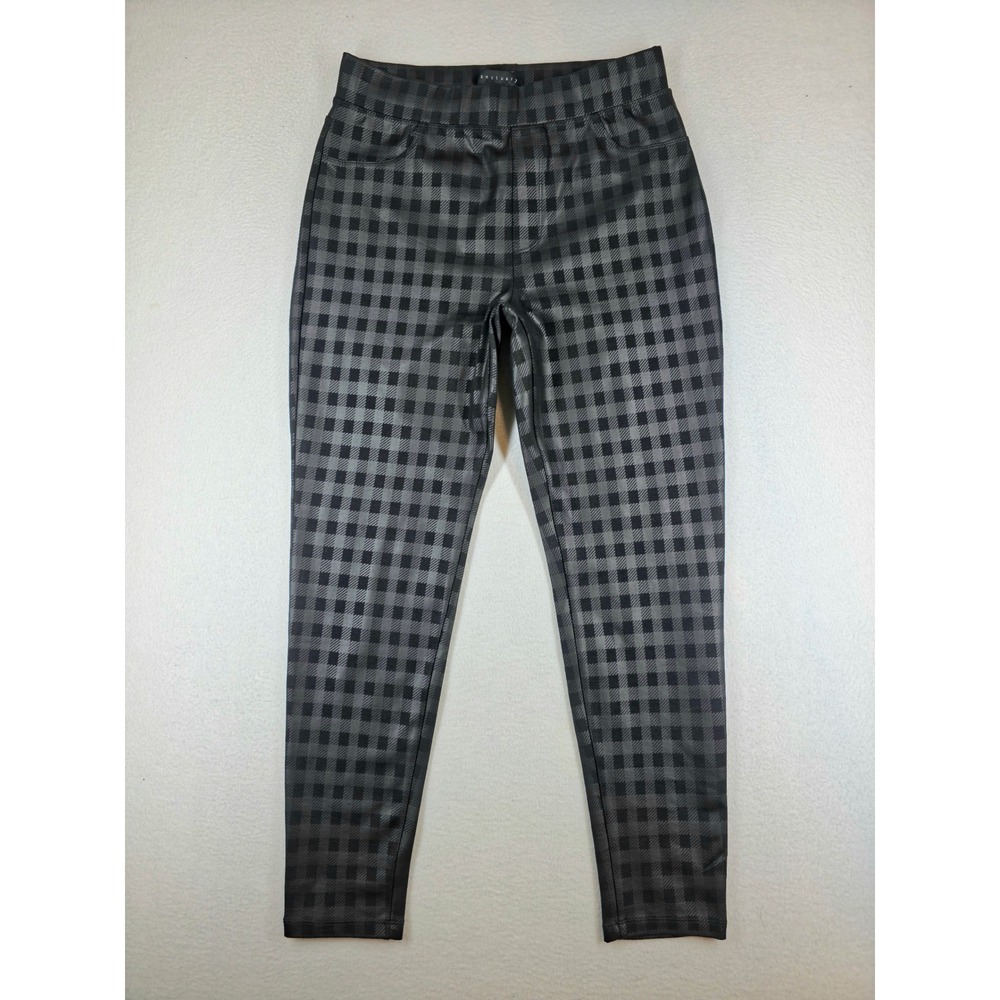 Sanctuary Runway Leggings Womens Small Black Grey Gingham Plaid CP0720K7A